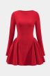Ruched Crepe Mini Dress
