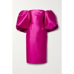 Satin Off Shoulder Exaggerated Sleeves