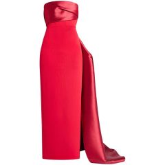 Crepe tube Long Drape Dress