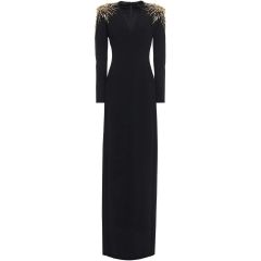 V Neck Beaded Shoulder Dress