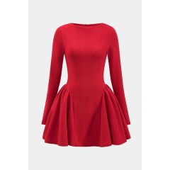 Ruched Crepe Mini Dress