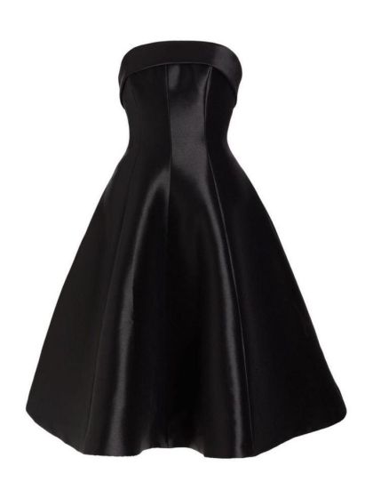 Satin Strapless Flare Dress